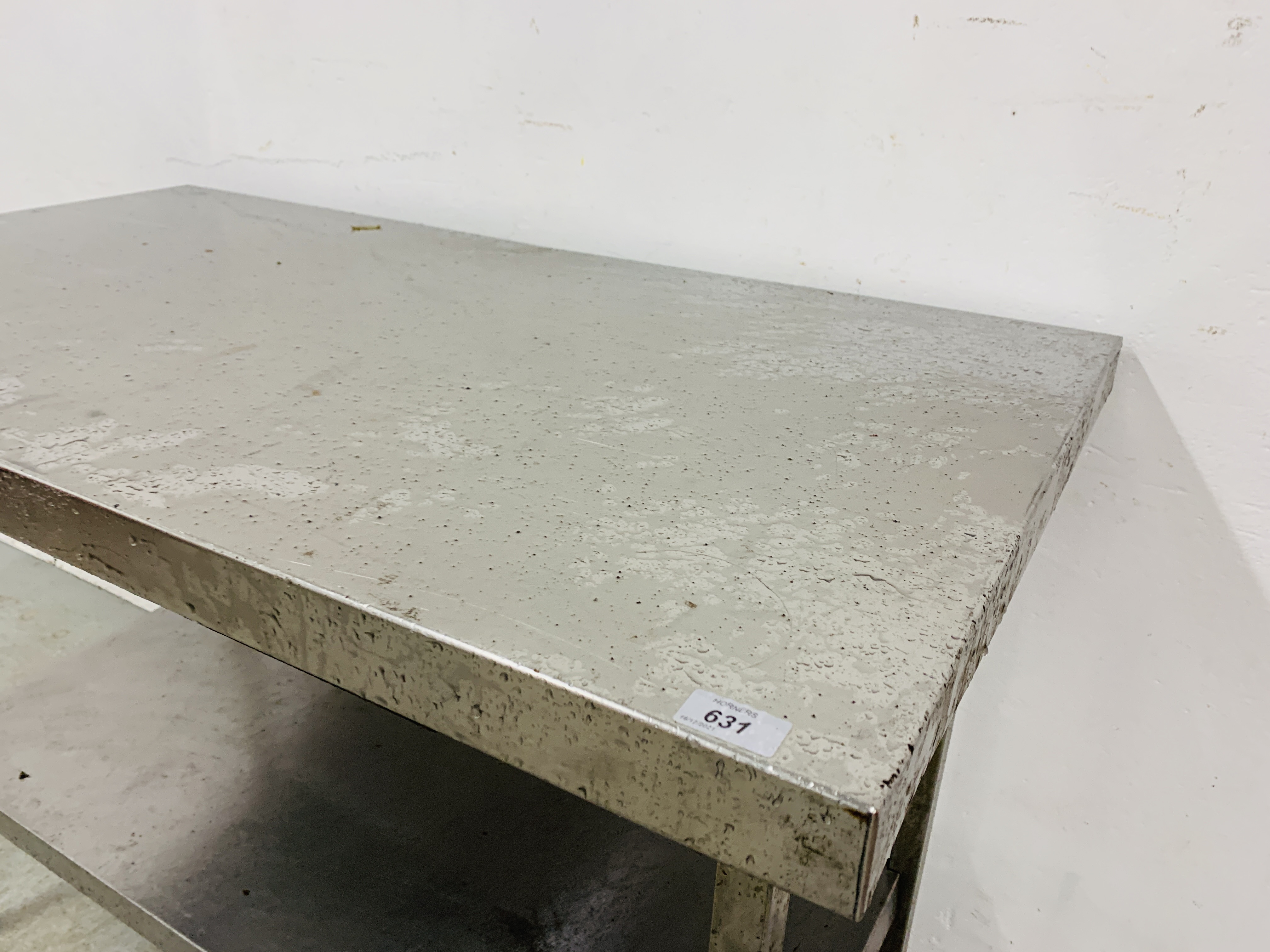 A SISSONS STAINLESS STEEEL 2 TIER PREPARATION TABLE W - 120CM X D - 65 CM. - Image 4 of 5