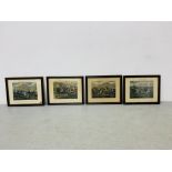 A SET OF FOUR ENGRAVINGS, "THE FIRST STEEPLECHASE ON RECORD" AFTER ALKEN EACH 38 X 50CM.