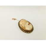 9CT GOLD CAMEO BROOCH
