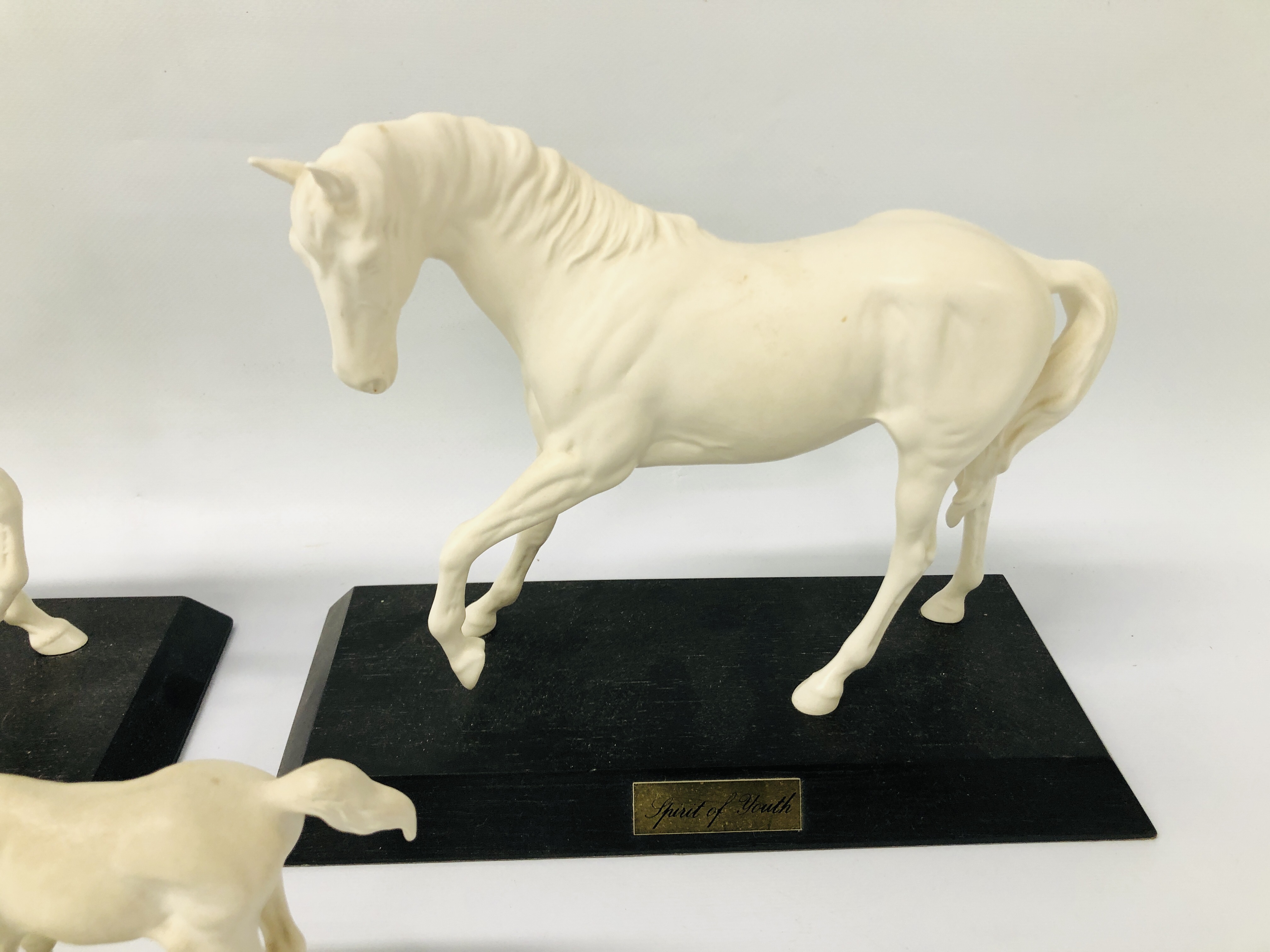 3 X BESWICK HORSES ON PLINTHS - SPIRIT OF YOUTH, - Image 3 of 6