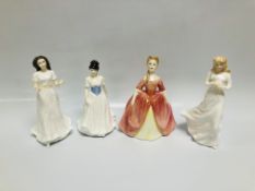 4 X ROYAL DOULTON FIGURINES TO INCLUDE MELODY HN 4107, LOVING YOU HN 3389,