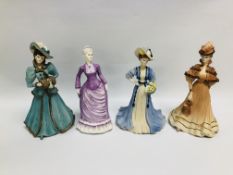 3 COALPORT DANBURY MINT COLLECTOR'S FIGURES FROM THE EDWARDIAN SEASONS COLLECTION TO INCLUDE EMILY