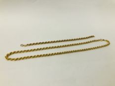 9CT GOLD MATCHING NECKLACE & BRACELET SET OF ROPE TWIST DESIGN (NECKLACE L47CM,