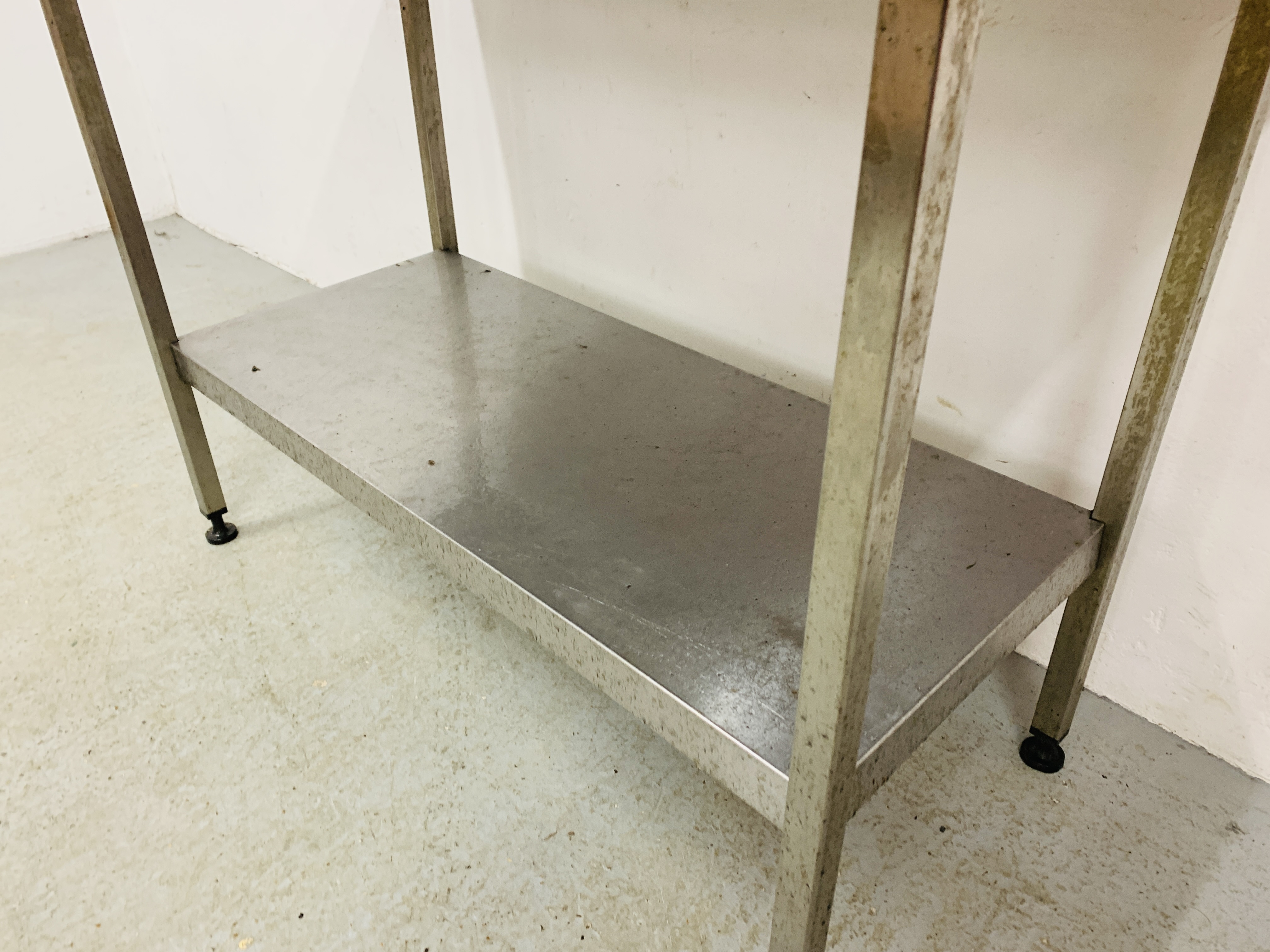 A SISSONS STAINLESS STEEEL 2 TIER PREPARATION TABLE W - 120CM X D - 65 CM. - Image 5 of 5