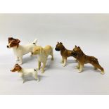 2 X GRADUATED BESWICK JACK RUSSELL TERRIER ORNAMENTS,