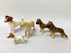 2 X GRADUATED BESWICK JACK RUSSELL TERRIER ORNAMENTS,