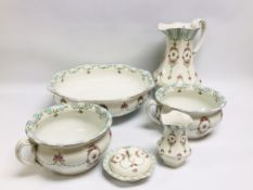 VINTAGE WHIELDON WARE "ELITE" 6 PIECE WASH JUG AND BOWL SET - F. WINKLE & CO. LTD.