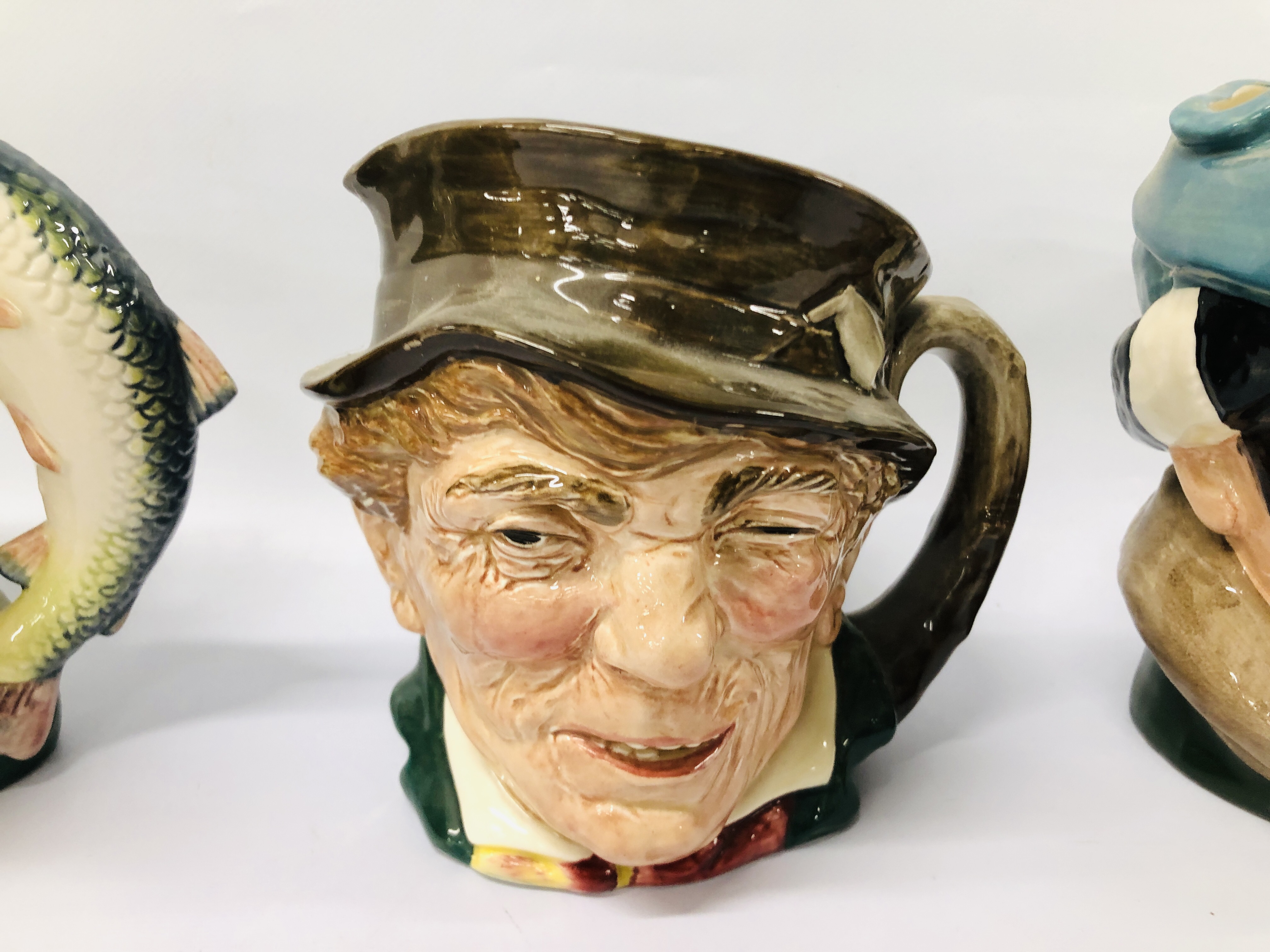 3 X ROYAL DOULTON CHARACTER JUGS TO INCLUDE "THE POACHER" - D 6429, THE FALCONER D 6533, - Image 3 of 8