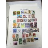 BOX OF COMMONWEALTH STAMPS ON LEAVES, STOCKBOOK WITH MINT IRELAND ETC.