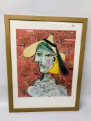 A LARGED FRAMED PICASSO PRINT