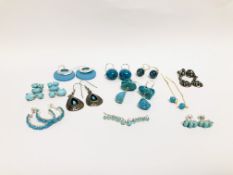 11 X PAIRS OF ASSORTED DESIGNER EARRINGS TO INCLUDE SILVER,