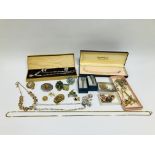 BOX OF ASSORTED COSTUME JEWELLERY,