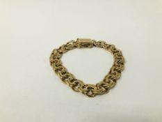 A 9CT GOLD FANCY LINK BRACELET