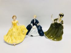 3 X ROYAL DOULTON FIGURINES TO INCLUDE LORRAINE HN 5528, SIMONE HN 2378 & LAURIANNE HN 2719.