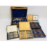 BOX OF ASSORTED BOXED CUTLERY ETC.