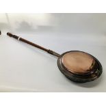 A COPPER BED WARMING PAN