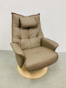 A FAUX LEATHER RELAXER CHAIR