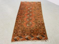 A MID 20C TURKOMAN SALOR RUG 112CM. X 215CM.