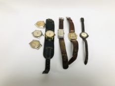 COLLECTION OF VINTAGE GENT'S WRIST WATCHES AND FACES TO INCLUDE SILVER, VIDAR, ROTARY AND INGERSOLL,