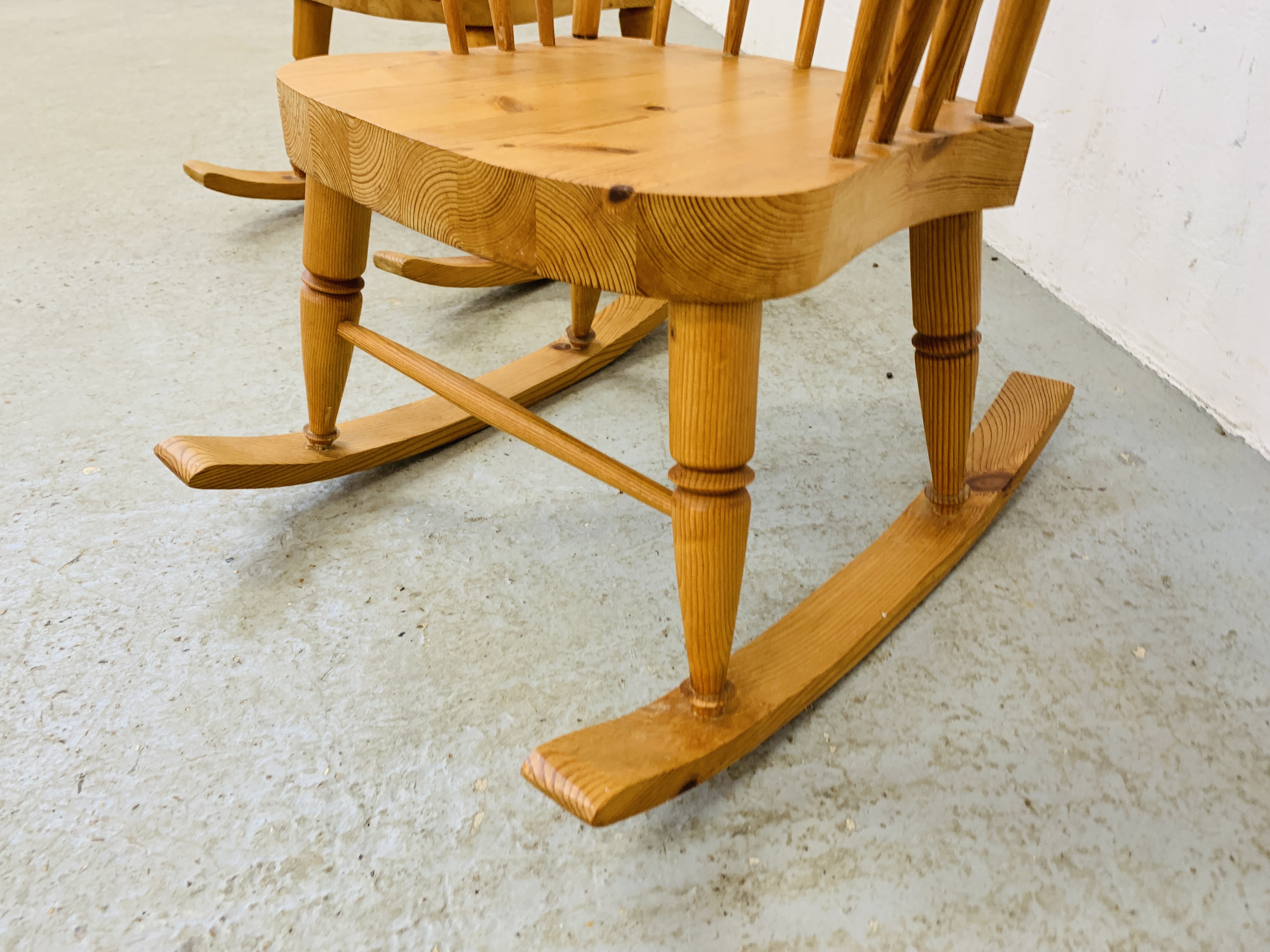 PAIR OF CHILDREN'S PINE ROCKING CHAIRS - Image 7 of 8