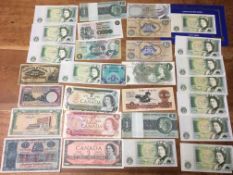 PACKET BANKNOTES INCLUDING ENGLISH AND SCOTTISH £1 (17),M CANADA, NIGERIA 10/- ETC.