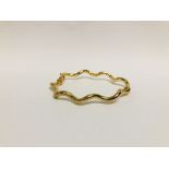 9CT GOLD BANGLE WITH SAFETY CATCH