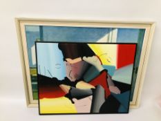 A FRAMED EDWARD HOPPER PRINT "ROOMS BY THE SEA" 64CM X 55CM,