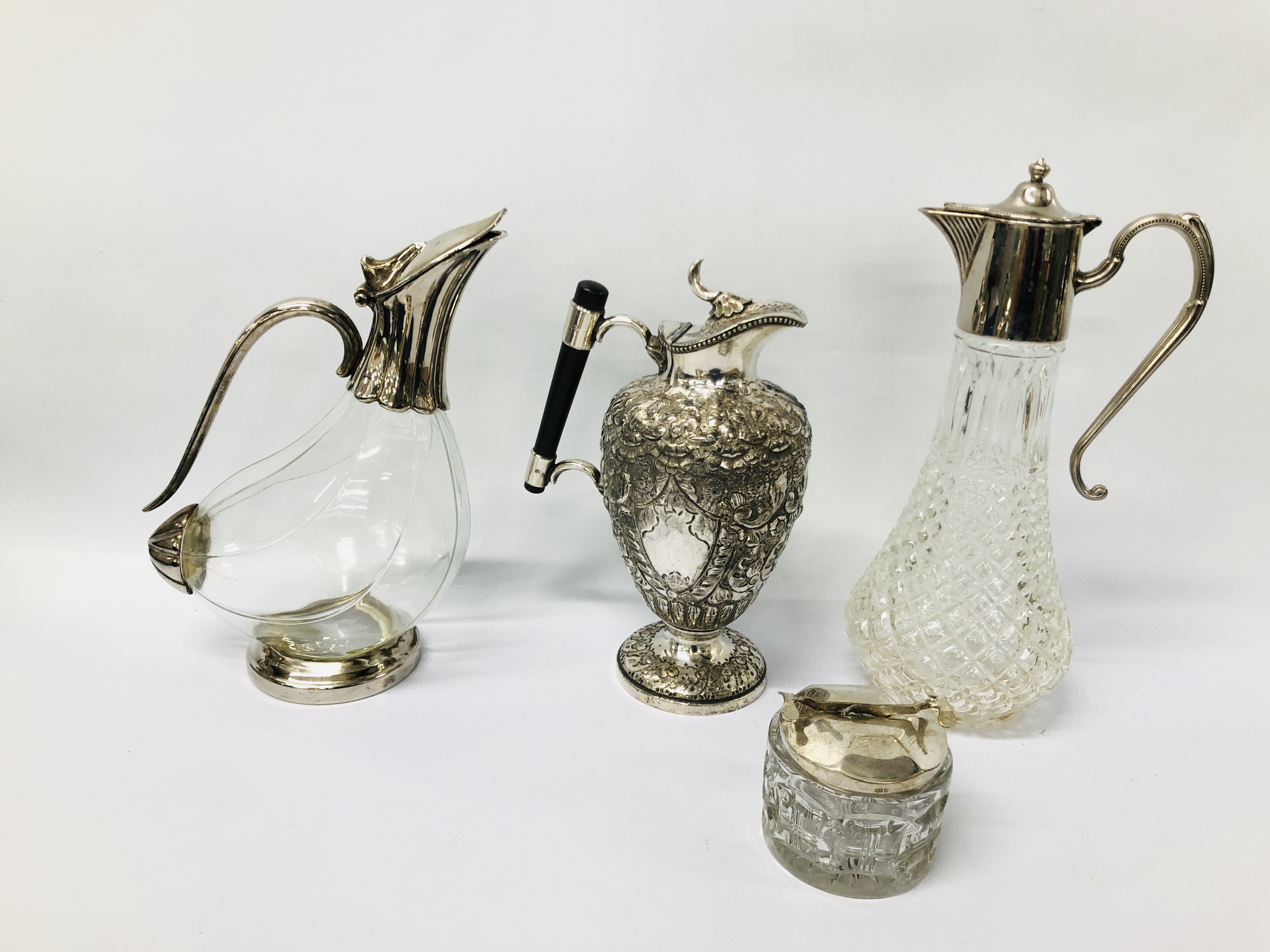 A SILVER PLATED DECANTER FASHIONED AS DUCK, A SILVER PLATED DECANTER FASHIONED AS DUCK,