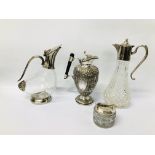 A SILVER PLATED DECANTER FASHIONED AS DUCK, A SILVER PLATED DECANTER FASHIONED AS DUCK,