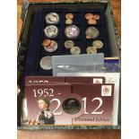 BOX OF COINS INCLUDING GB 1979 PROOF SET, ROYAL MINT 2009 BOBBY ROBSON COMMEMORATIVE MEDAL,