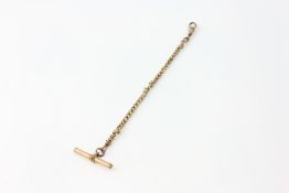 AN UNMARKED WATCH CHAIN WITH BAR (ALTERATIONS AND WEAR),