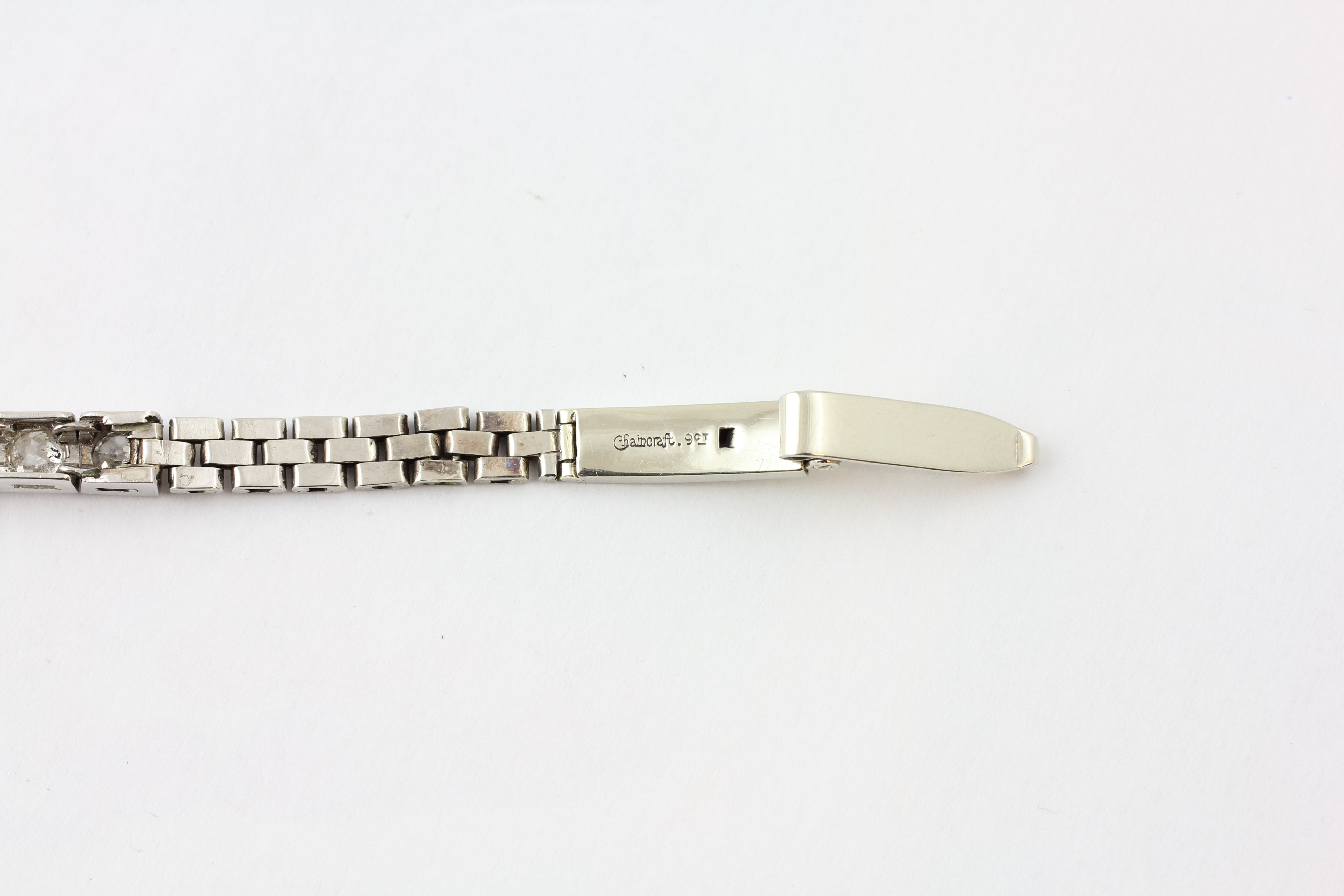A FOURTEEN STONE DIAMOND BRACELET, THE OLD CUT STONES IN A 9CT WHITE GOLD SETTING, - Image 5 of 5