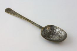 A C17TH BASE METAL DOG NOSED SPOON WITH MONOGRAM