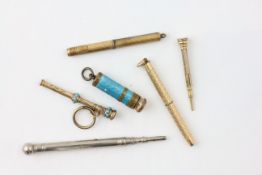 A GROUP OF SIX VARIOUS PERIOD PROPELLING PENCILS,