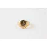 A GOLD SIGNET RING, THE MARKS WORN, CHESTER ASSAY, PROBABLY 18CT.