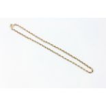 A 9CT GOLD NECKLACE, LENGTH 34.