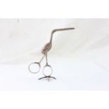 A PAIR OF GEORGE III SILVER NIPS IN THE FORM OF A STANDING STORK BY FEARN CHAWNER