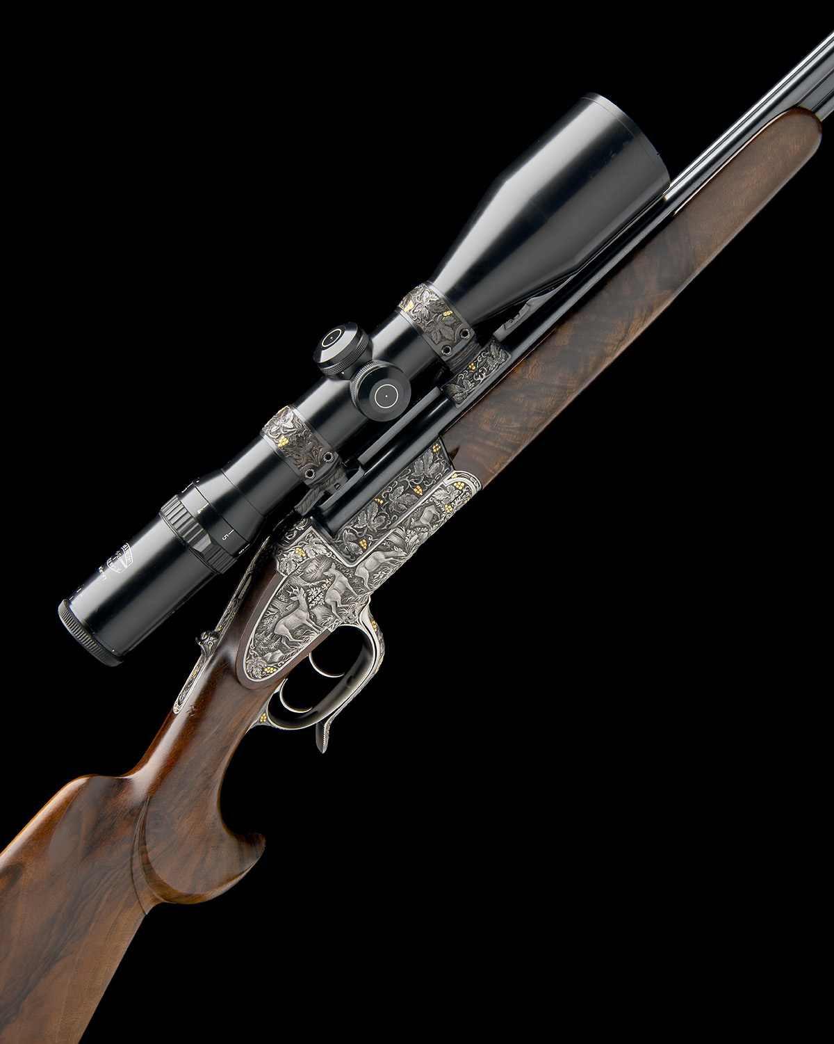 H. SCHEIRING AN 8X57RS / 5.6X50R MAG. JAEGER PATENT SIDEPLATED OVER AND UNDER PUSH-FORWARD