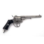 A 9mm PINFIRE REVOLVER, UNSIGNED, MODEL 'LEFAUCHEUX TYPE', no visible serial number, Belgian circa