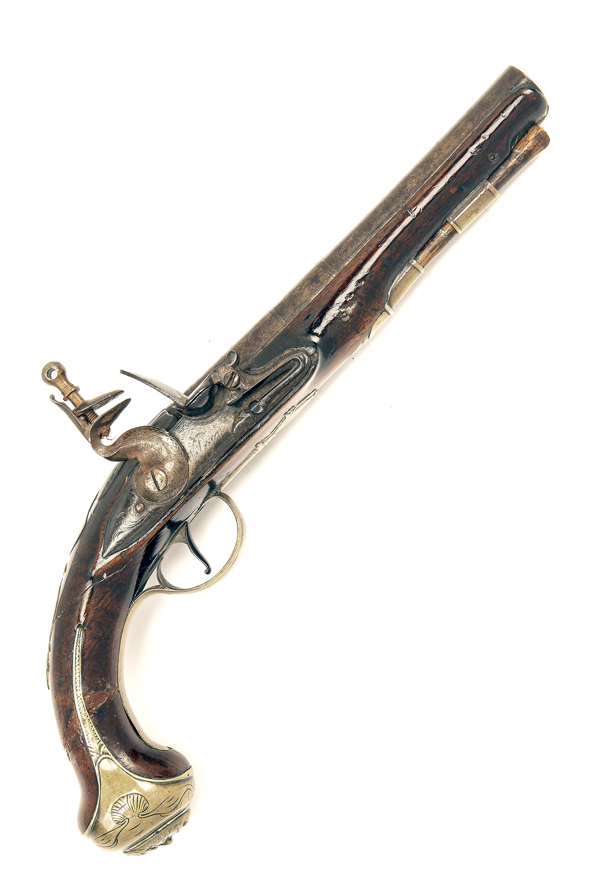 WILSON, LONDON A 25-BORE FLINTLOCK SASH-PISTOL, no visible serial number, circa 1760, with