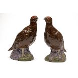 ROYAL DOULTON (BESWICK) A BRACE OF 'THE FAMOUS GROUSE' WHISKEY DECANTERS, standing approx. 9 1/