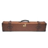 A LIGHTWEIGHT LEATHER MOTOR GUNCASE, fitted for 30in. small bore barrels, the interior lined with