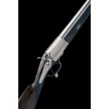 H. HOLLAND AN UNUSUAL NICKEL-FINISH 4-BORE 1866 PATENT SINGLE-BARRELLED ROTARY-UNDERLEVER HAMMERGUN,