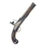 A 10-BORE FLINTLOCK HEAVY HOLSTER-PISTOL, UNSIGNED, serial no. 17, circa 1810, with London proved