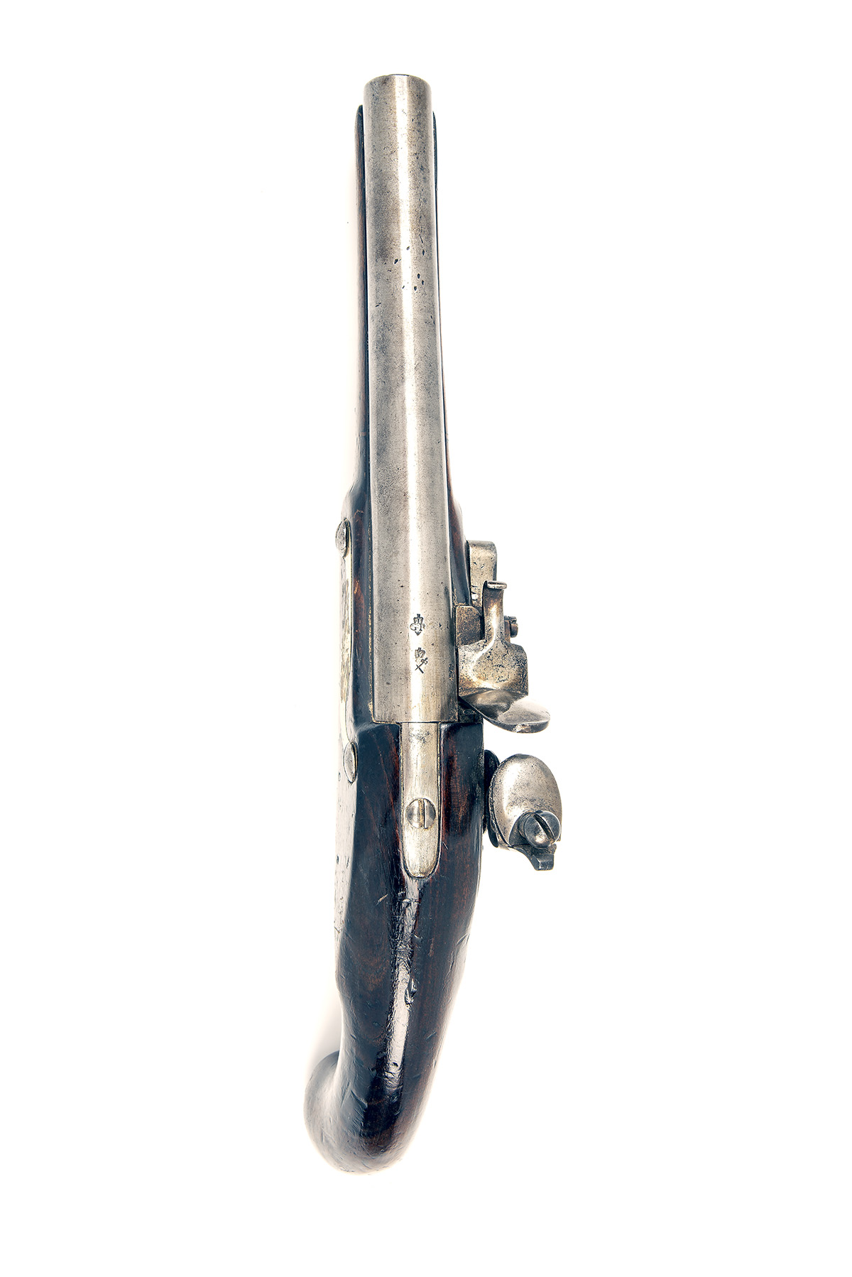 A 10-BORE FLINTLOCK HEAVY HOLSTER-PISTOL, UNSIGNED, serial no. 17, circa 1810, with London proved - Image 4 of 5