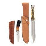 MARBLES, USA TWO BOXED COLLECTABLE SHEATH-KNIVES, the first a 'Sport '99'' Red Stag Carver, serial