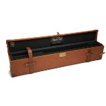 A LIGHTWEIGHT LEATHER MOTOR GUNCASE, fitted for 30in. small bore barrels, the interior lined with - Image 2 of 2