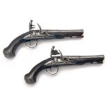 B. RECOUDER, ORILIA(C) A GOOD PAIR OF 25-BORE FLINTLOCK TRAVELLING-PISTOLS, no visible serial