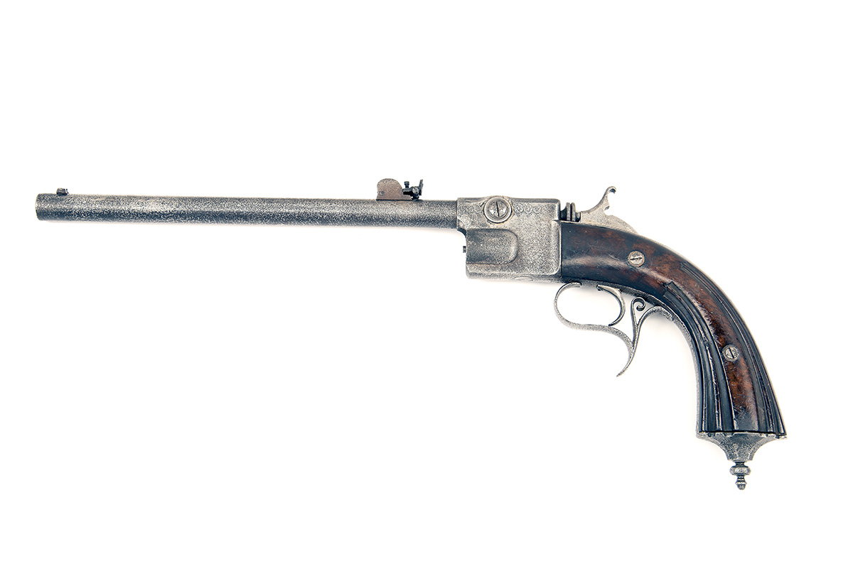 P. GIFFARD, PARIS A RARE 6mm CO2-POWERED AIR-PISTOL, MODEL 'SYSTEM GIFFARD', no visible serial - Image 2 of 7