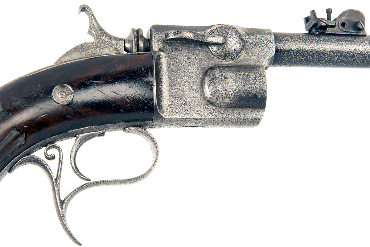 P. GIFFARD, PARIS A RARE 6mm CO2-POWERED AIR-PISTOL, MODEL 'SYSTEM GIFFARD', no visible serial - Image 5 of 7